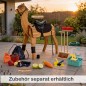 Preview: Holz Alpaka mit praktischem Outdoor-Zubehör wie Bodenankern, Pflege- und Gartenspielzeug.